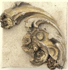 18th Century Decorated Italian Gold Leaf Fragment on Distressed Canvas