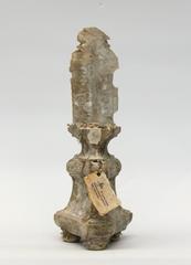 18th Century Decorated Italian Candlestick Fragment with Fishtail Selenite Blade