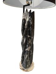 Orthoceras Petrified Squid Lamp on Lucite Base