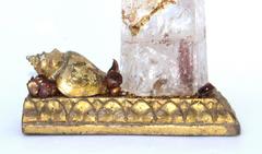 Crystal Obelisk on 18th Century Italian Gold Leaf Base Decorative Art
