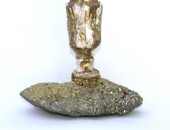 18th Century Italian Gold Leaf Distressed Candlestick / Art Accessory