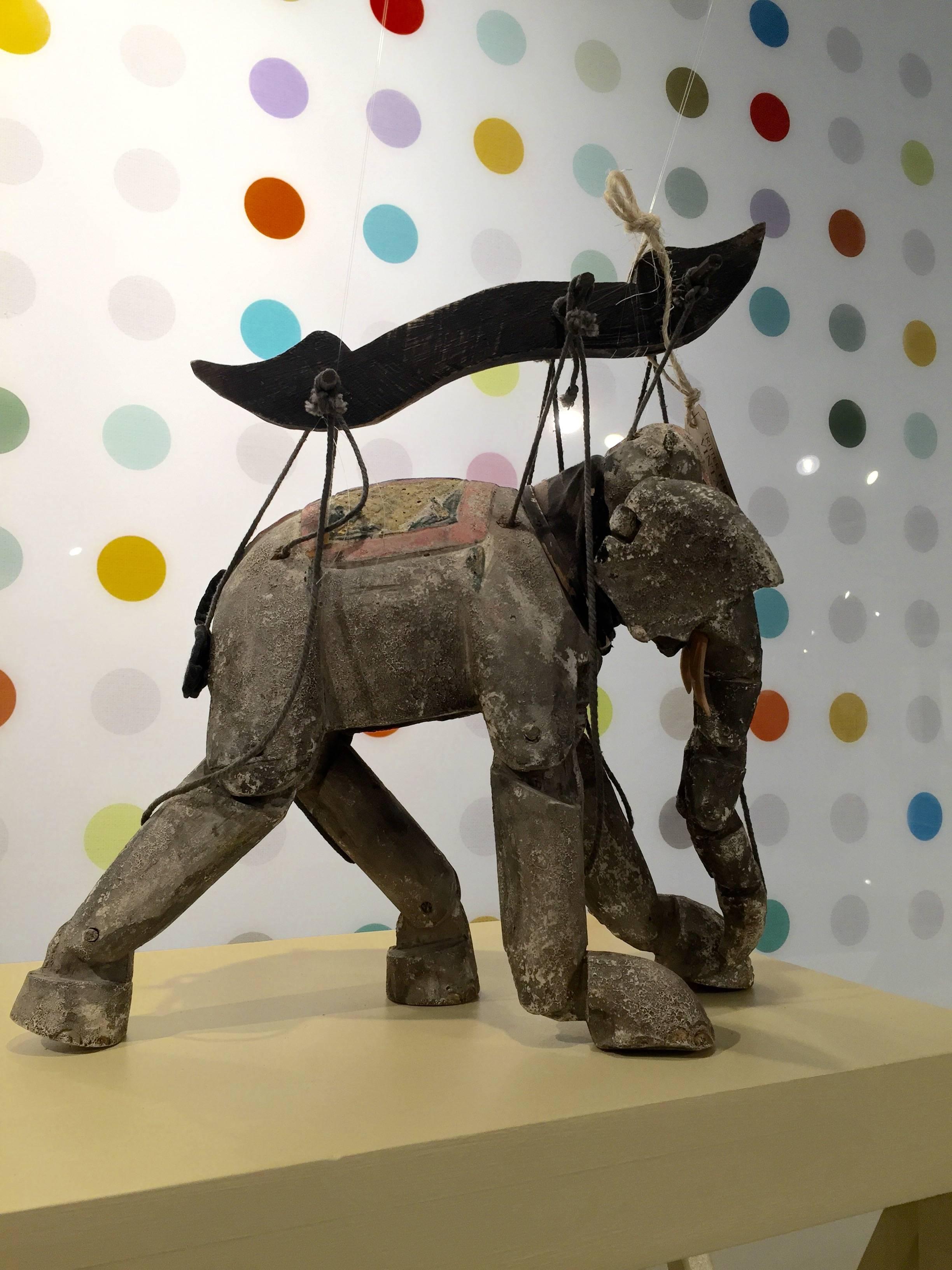 Rope 19th Century Vintage Antique Italian Elephant Marionette Puppet