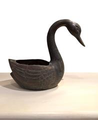 Pair of Bronze Swan Sculpture Art Accessories