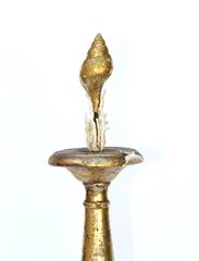 18th Century Decorated Gold Leaf Distressed Candlestick on Selenite Base
