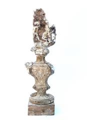 Pair of 18th Century Italian Church Vases Decorated with Agate Coral and Shells