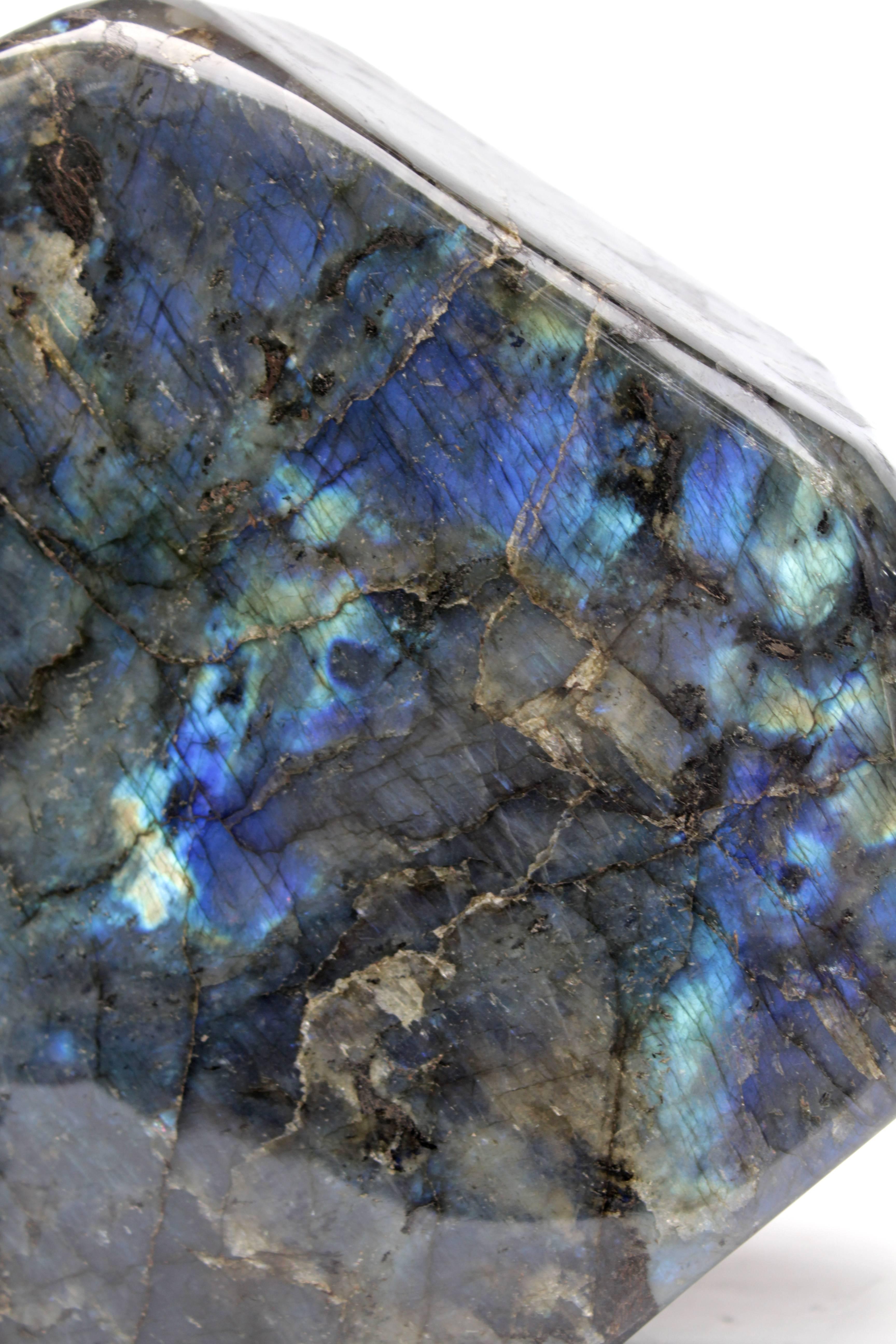 Large Piece of Polished Organic Labradorite, Natural Art Accessory / 24 Lbs For Sale 1