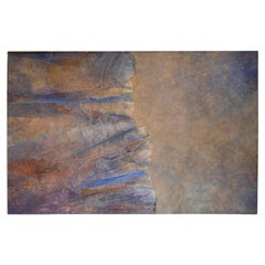 Large Mixed-Media Abstract Painting on Canvas V. Simons ca 1985