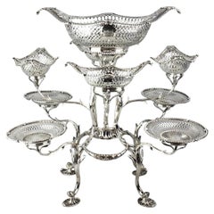 Thomas Pitts Sterling Silver Epergne Centerpiece Nine Baskets London, circa 1773