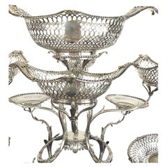 Thomas Pitts Sterling Silver Epergne Centerpiece Nine Baskets London, circa 1773