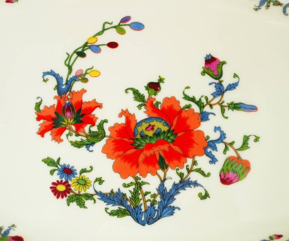Porcelain Vintage Limoges Dinner Service Set, Ceralene Vieux Chine Pattern