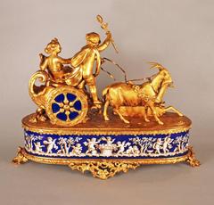 French Gilt Bronze Mantel Clock by Alphonse Alph Giroux, Signed, circa 1860