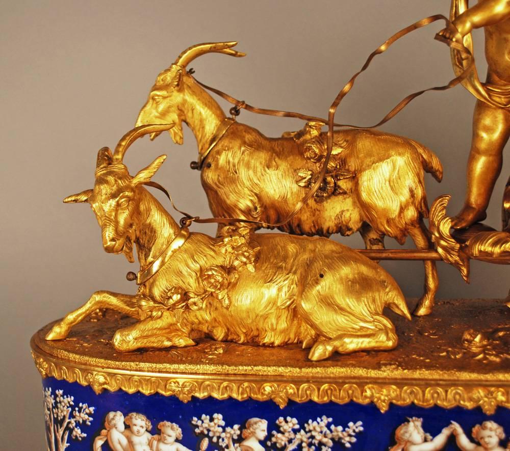 Kaminuhr aus vergoldeter Bronze von Alphonse Alph Giroux, signiert, um 1860 im Zustand „Gut“ im Angebot in Austin, TX