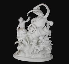 Parian Porcelain Bisque Sculpture Centrepiece Mythological Venus on Chariot