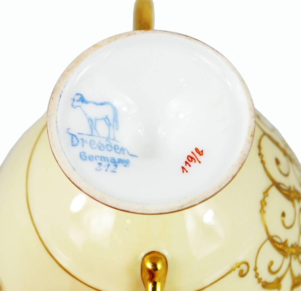 Set of Eight Dresden Ambrosius Lamm Hand-Painted Soup Cups, circa 1915 1