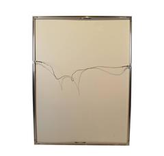 Vintage Abstract Painting Mixed Media Collage, Vera Simons circa 1978