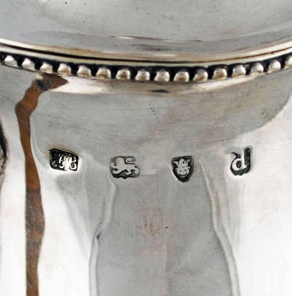 Hand-Crafted Hester Bateman Wine Water Jug Antique Sterling Silver Pot, Georgian, circa 1785
