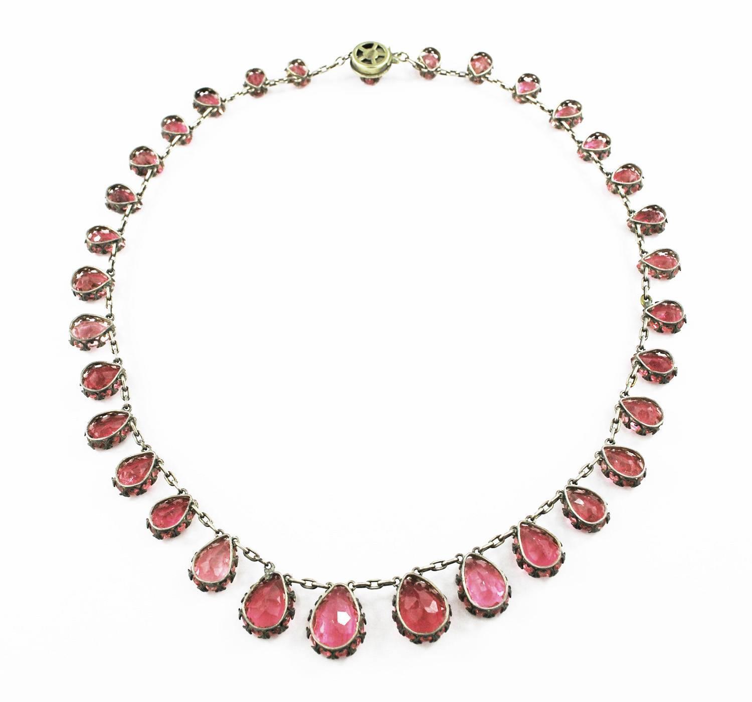 Rare Antique Pink Tourmaline Riviere Necklace, circa 1880 For Sale at ...