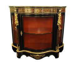 Pair of Boulle Style Ebonized Cabinets Displays