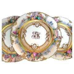 Set of 10 Dresden Ambrosius Lamm Dessert Salad Plates Hand Painted Vintage