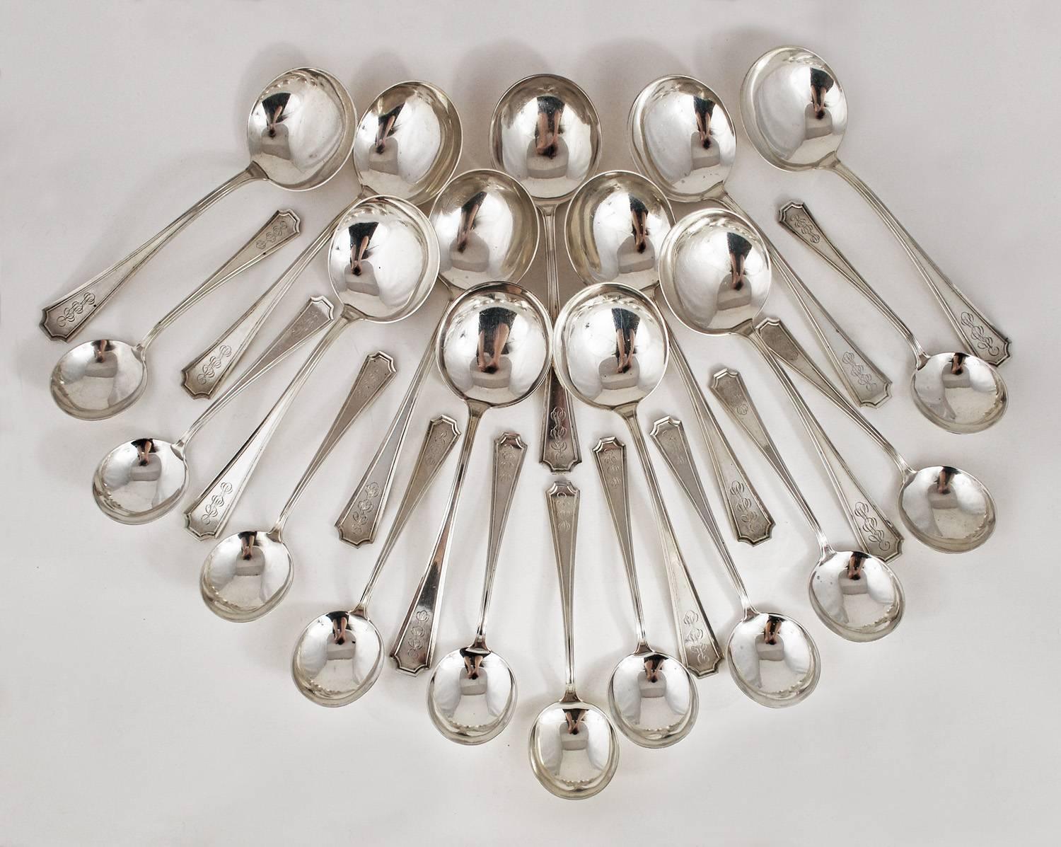 Gorham Sterling Silver Vintage Flatware Fairfax Pattern, circa 1934 at