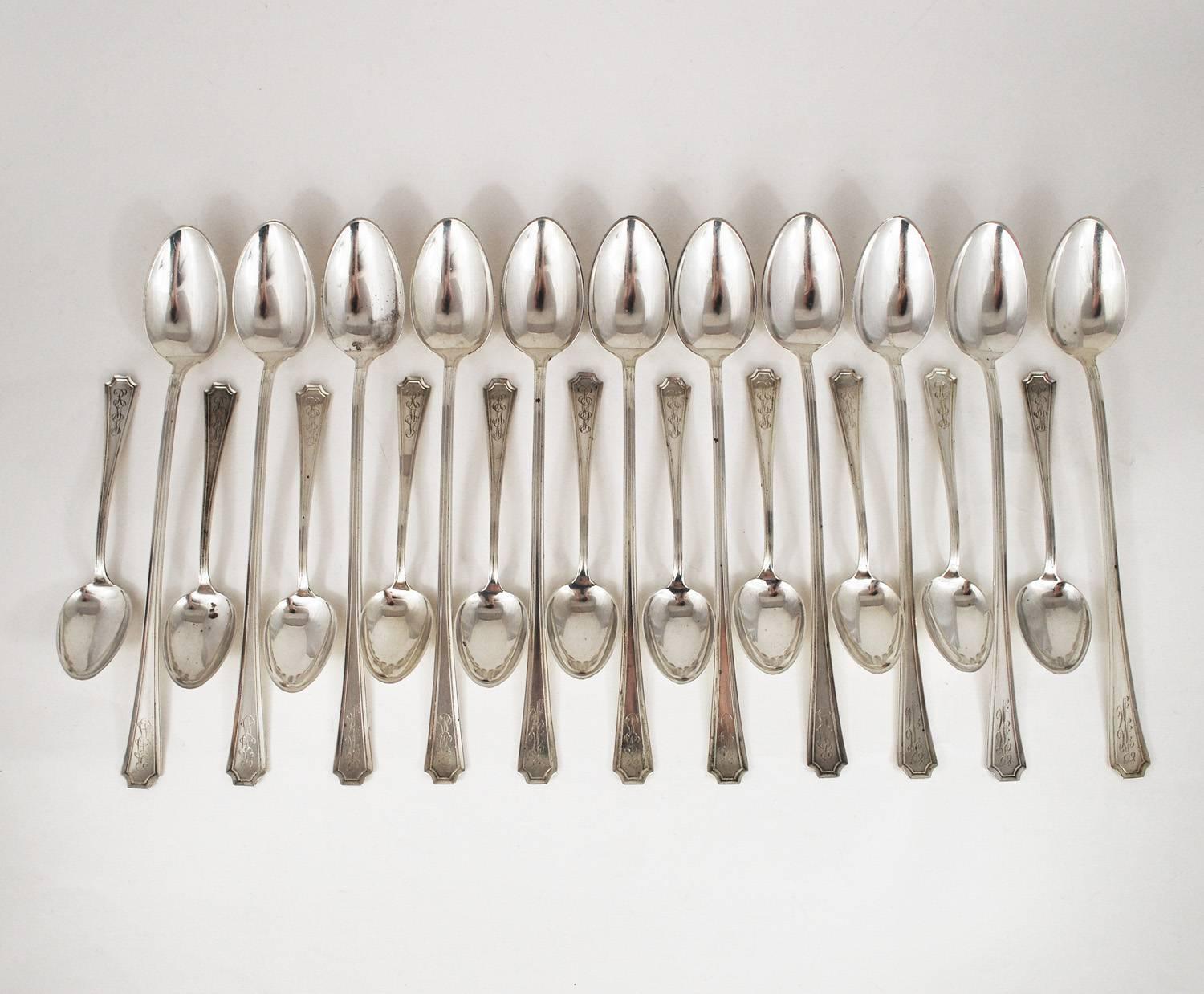 Gorham Sterling Silver Vintage Flatware Fairfax Pattern, circa 1934 at