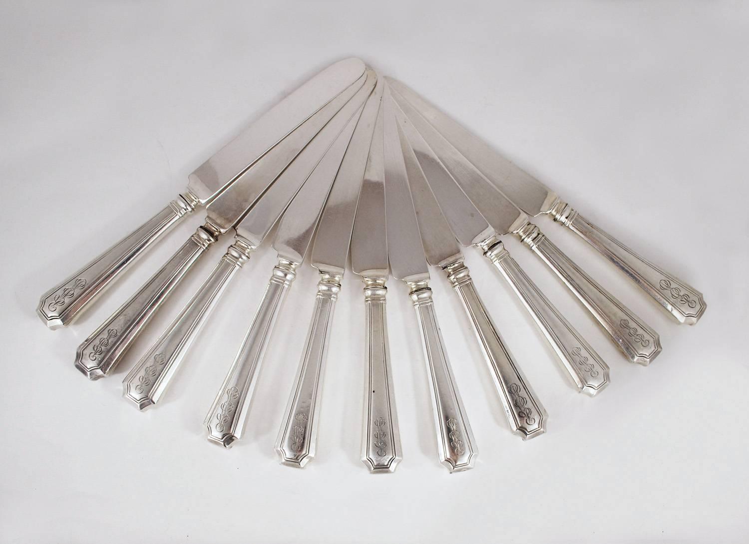 Gorham Sterling Silver Vintage Flatware Fairfax Pattern, circa 1934 at