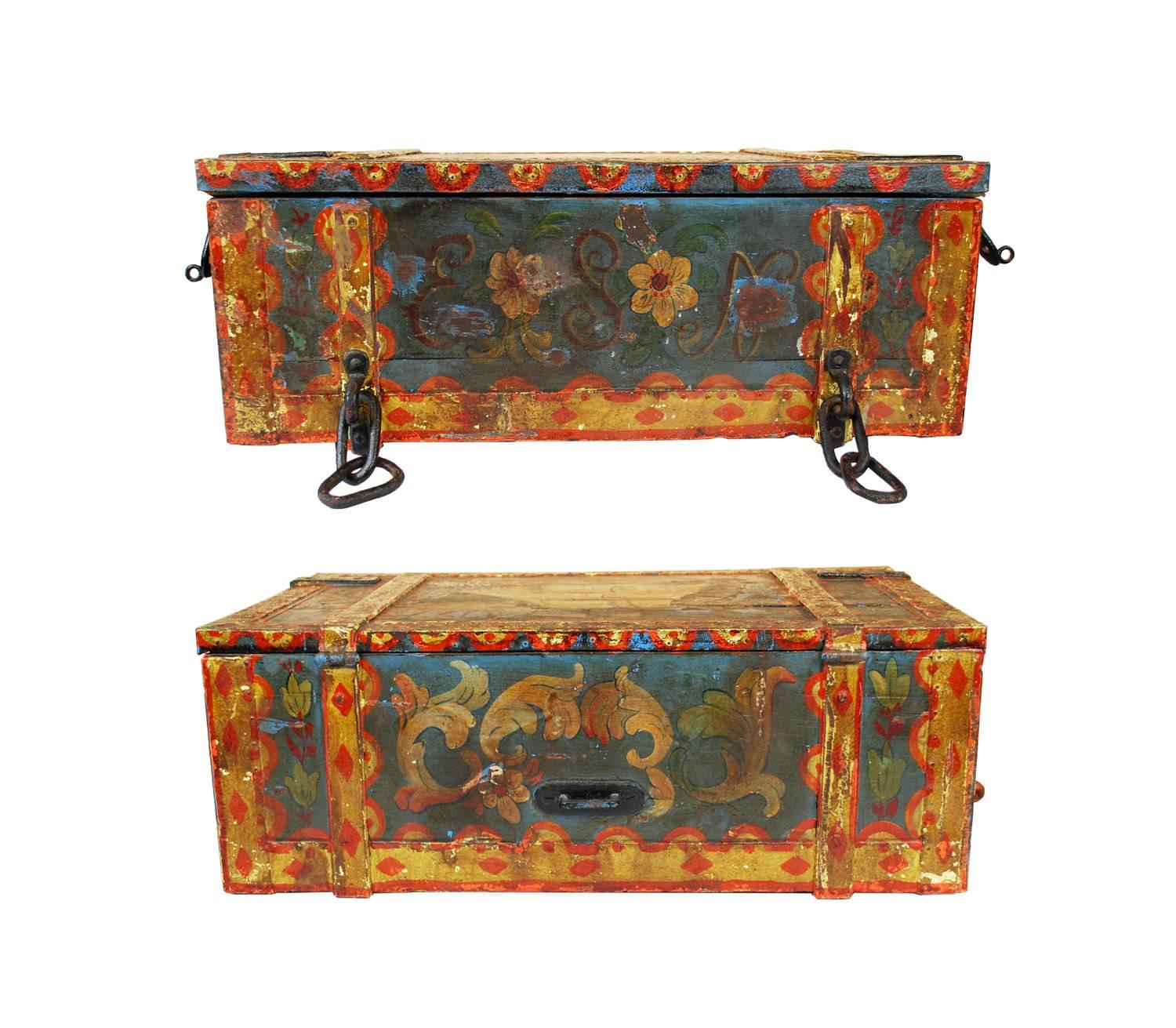 antique painted trunk
