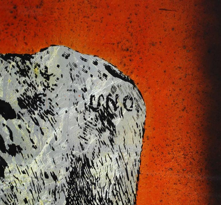 Rare Longhorn Texas Bull Painting By Jack White Circa 1975 For