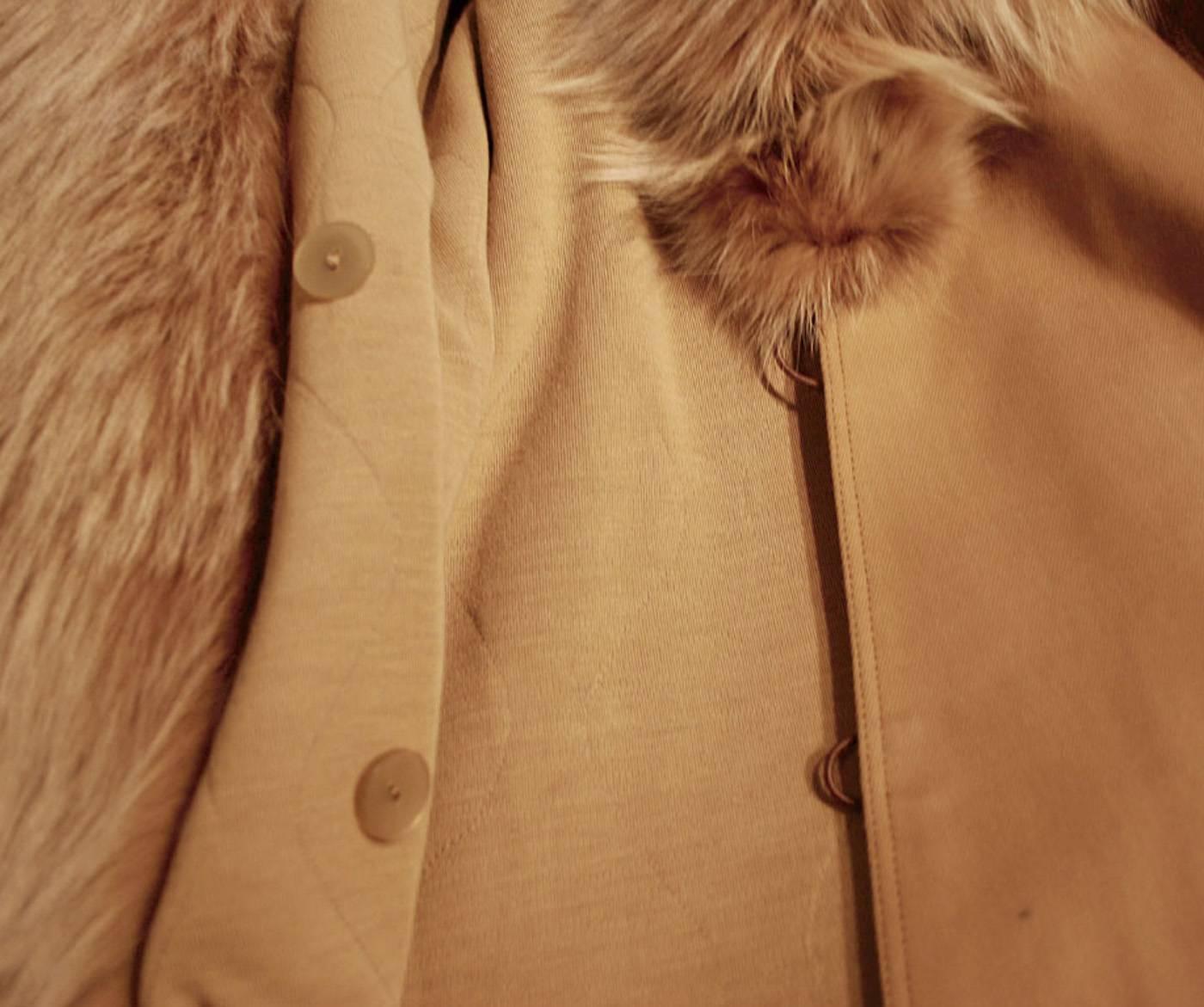 20th Century Vintage Fendi Coat, Italy Fox Fur Collar and Treatment