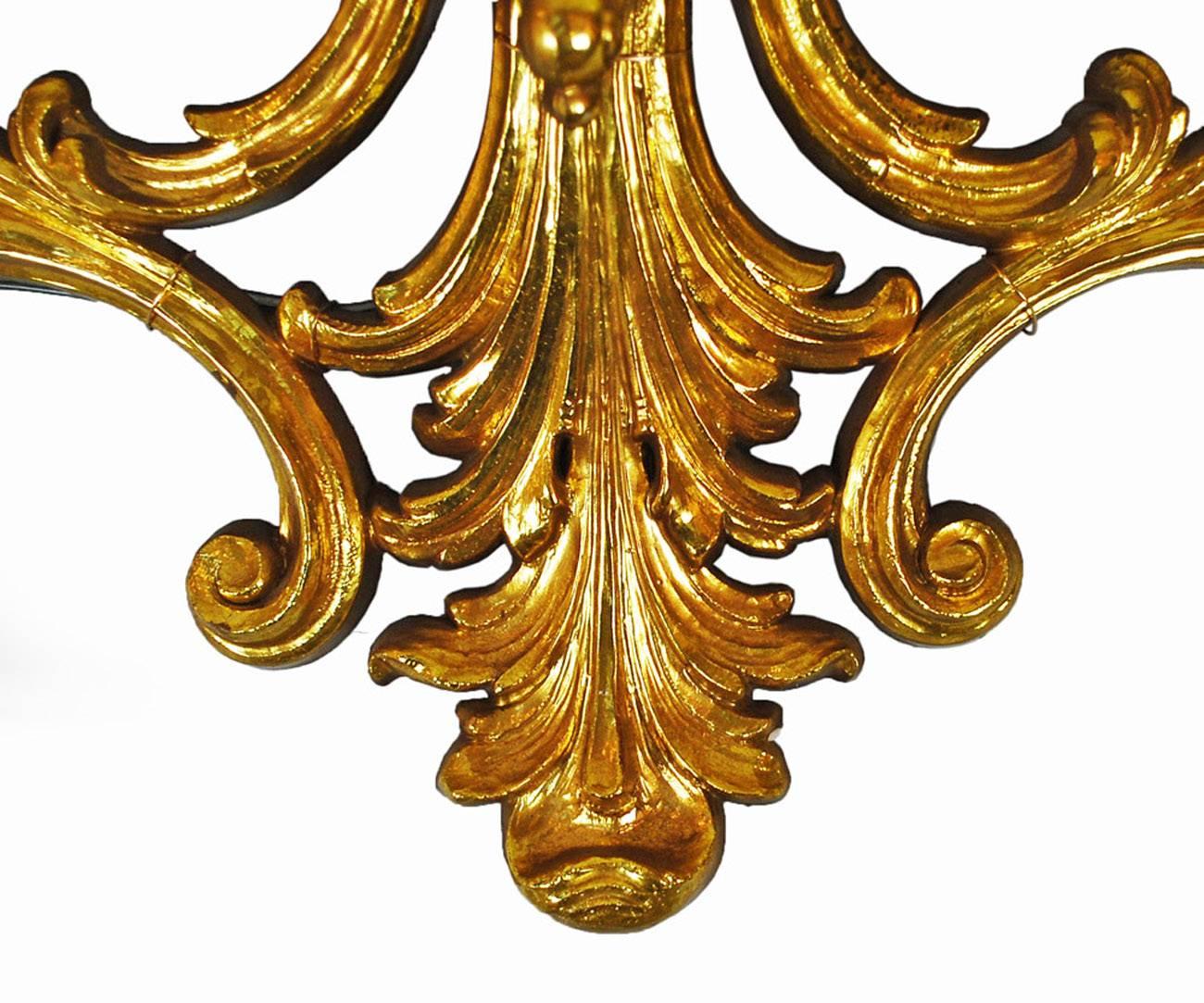 Gran Aplique de Pared Dorado Estilo Luis XV Nueve Luces en venta 1