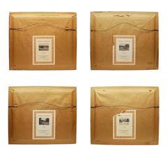 Vieille série de quatre impressions de paysage des saisons du Texas Bluebonnets:: abattage