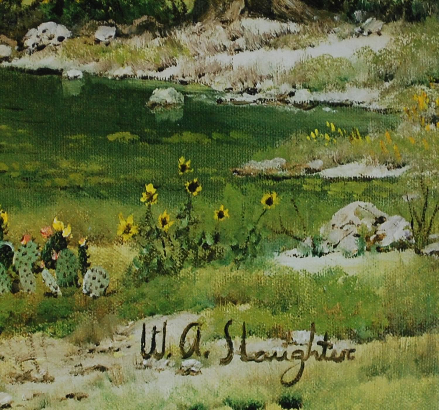 Vintage Set of Four Landscape Prints of Texas Seasons Bluebonnets, Slaughter 2