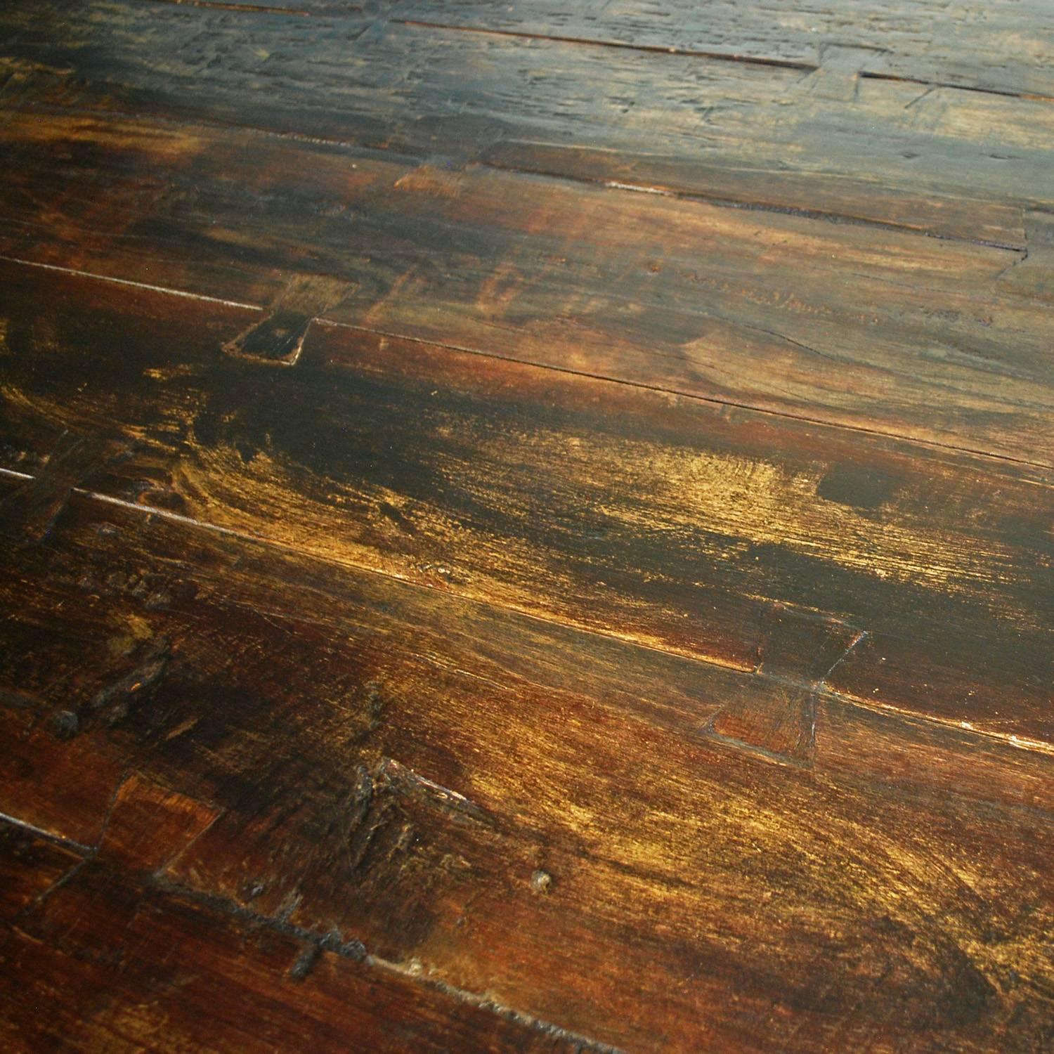 Wood Trestle Dining Table Teakwood Rustic Antique Style
