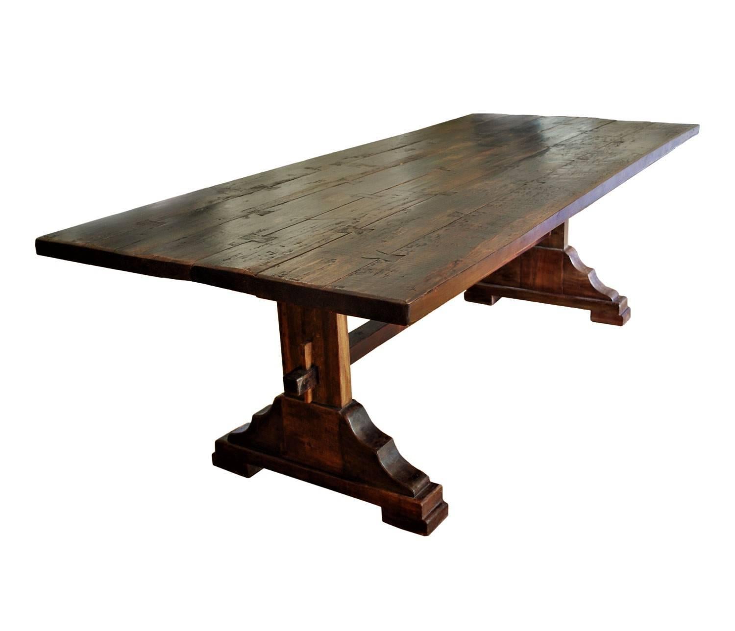 Unknown Trestle Dining Table Teakwood Rustic Antique Style