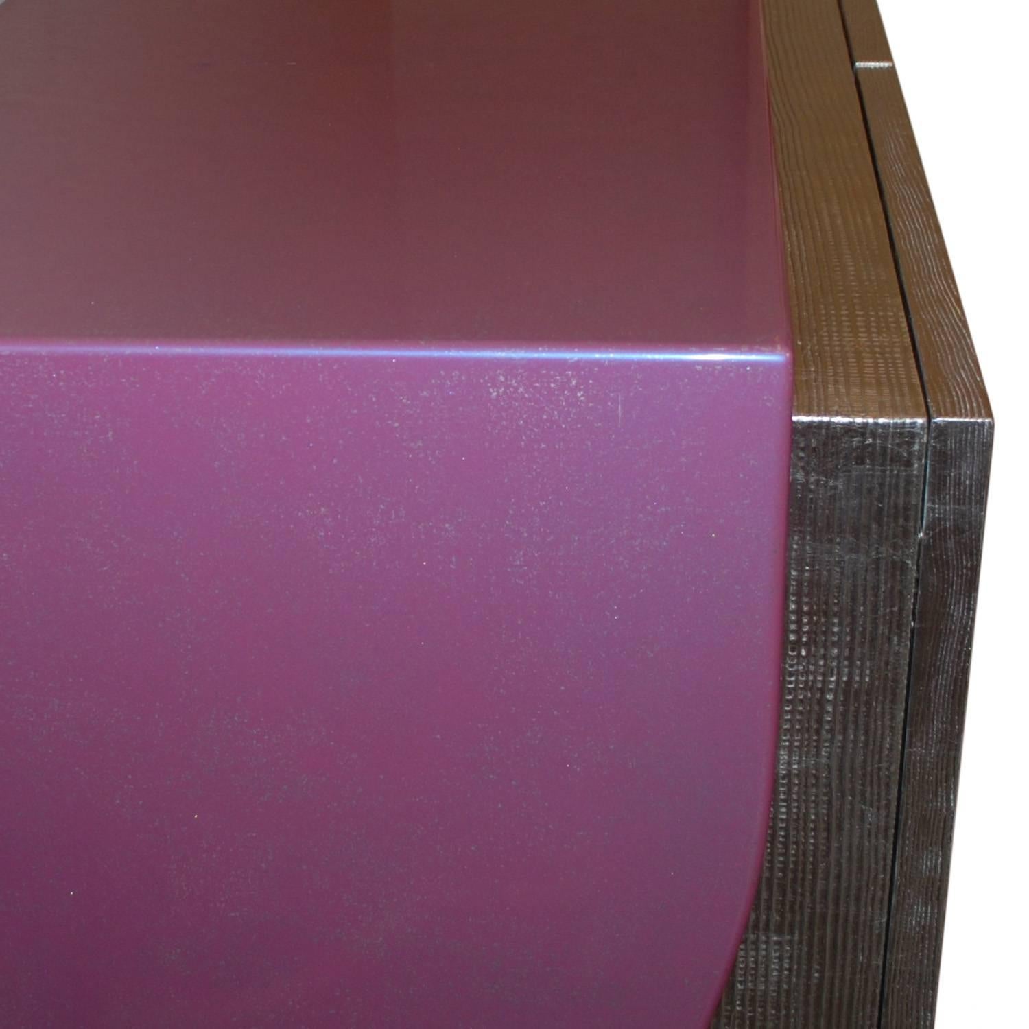 Carlo Rampazzi Italian Large Cabinet Purple Silver Modern en Bueno estado para la venta en Austin, TX