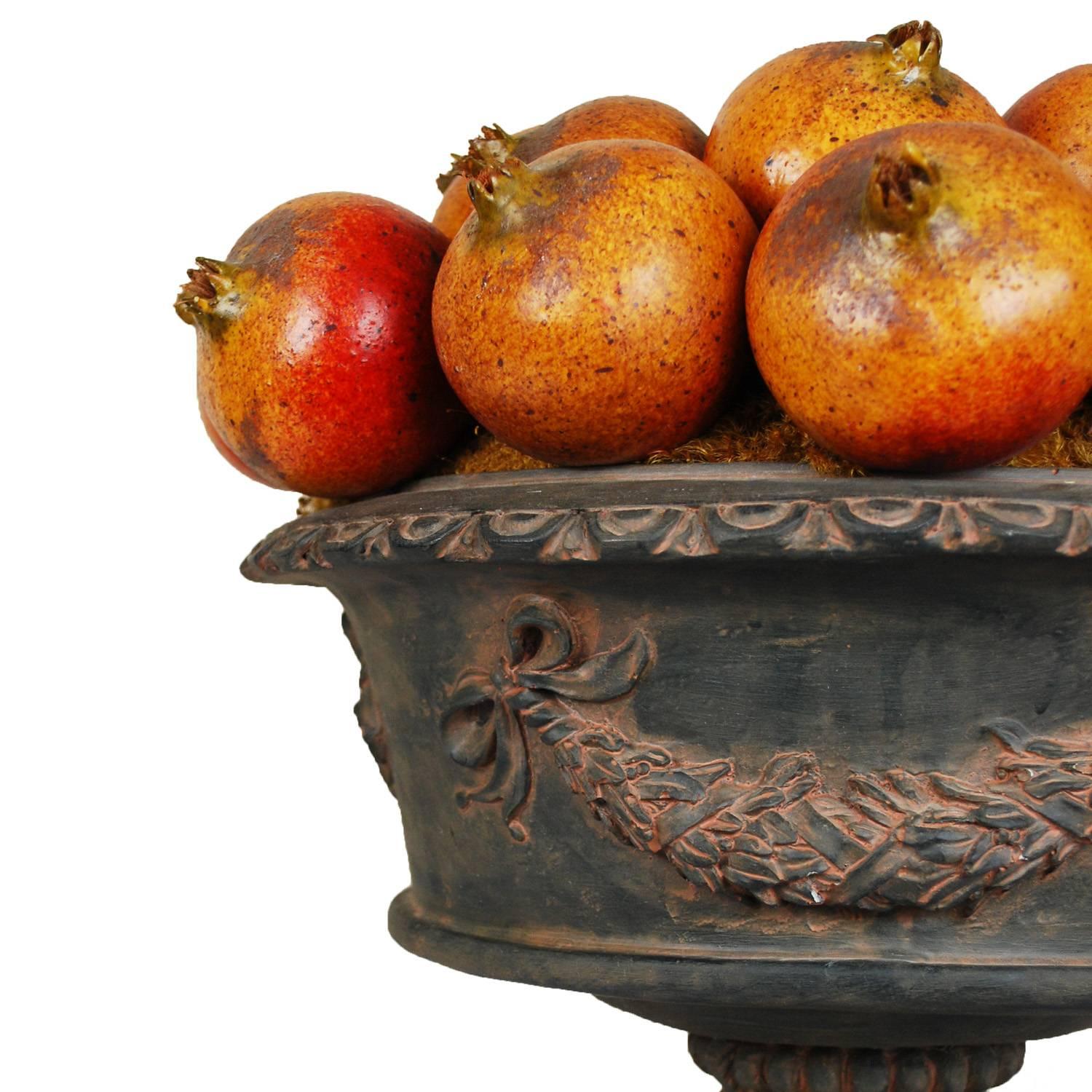 XXI secolo e contemporaneo Composizione di frutta Centrotavola Vaso Ciotola Melograni in vendita