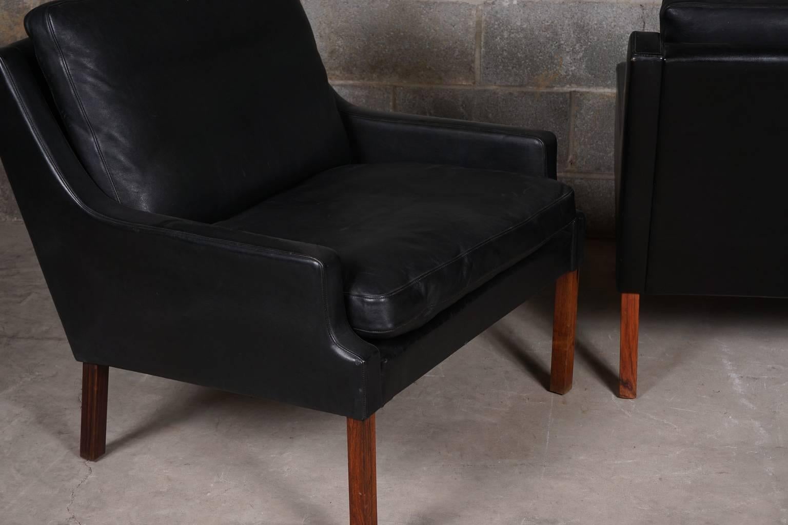 Pair of Leather Chairs Designed by Rud Thygesen 4