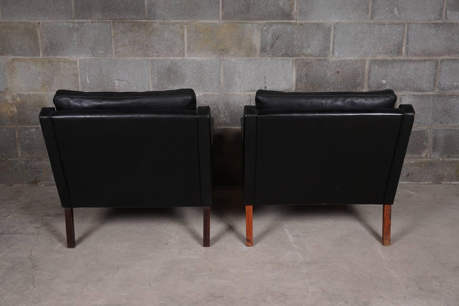 Late 20th Century Pair of Leather Chairs Designed by Rud Thygesen
