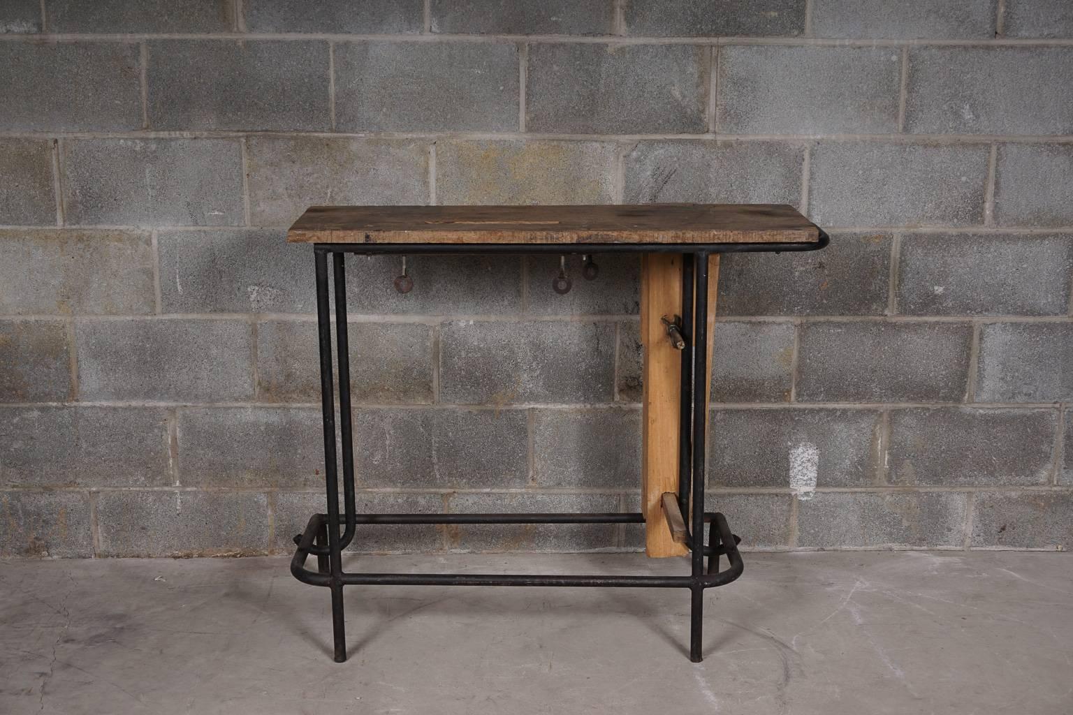 Vintage Industrial Console Table, France, 1940s In Good Condition In Nashville, TN