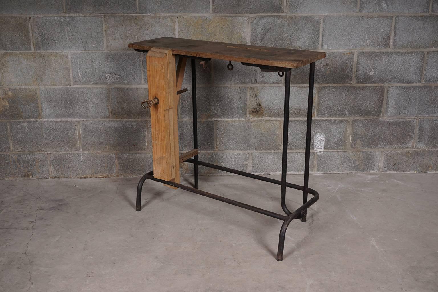 French Vintage Industrial Console Table, France, 1940s