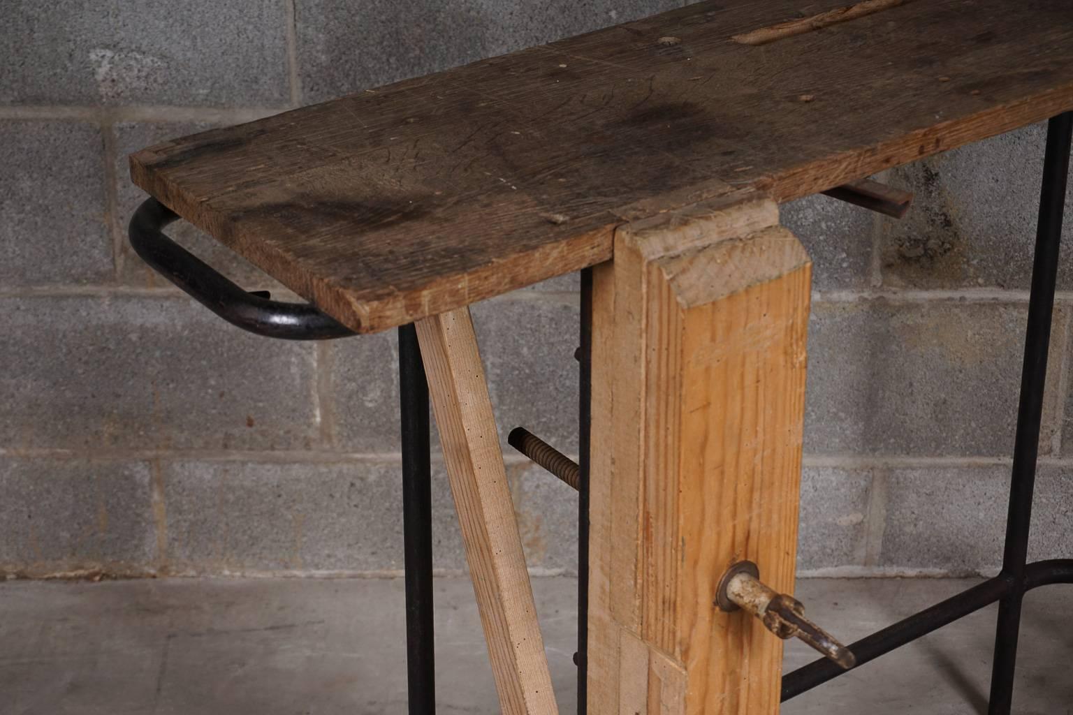 Mid-20th Century Vintage Industrial Console Table, France, 1940s