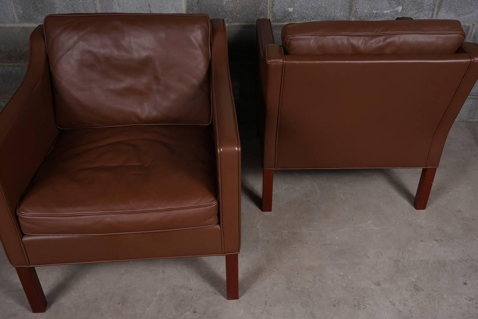 Pair of Børge Mogensen Lounge Chairs In Good Condition In Nashville, TN
