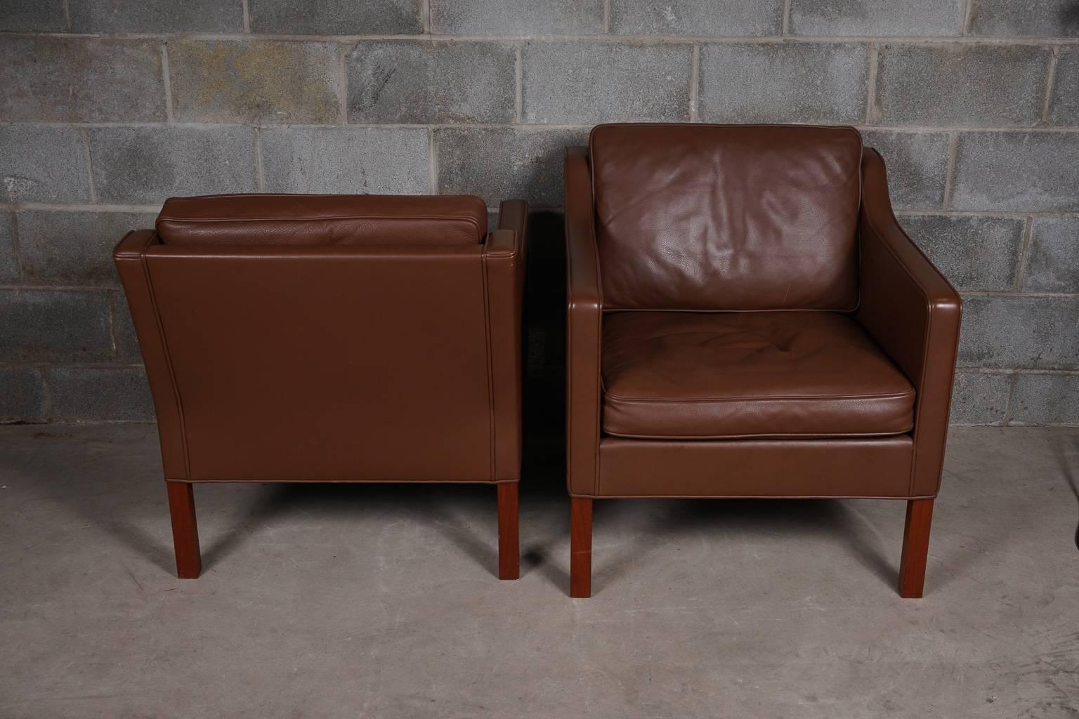 Late 20th Century Pair of Børge Mogensen Lounge Chairs