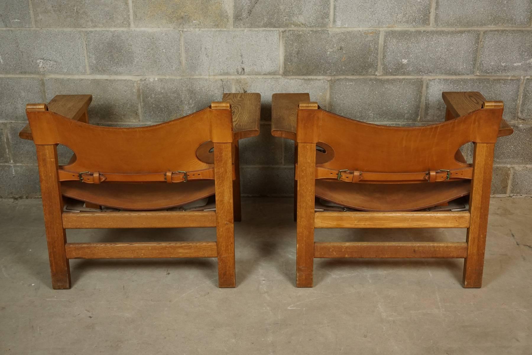 Pair of Børge Mogensen Spanish Chairs In Good Condition In Nashville, TN