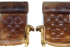 Pair of "Pernilla" Lounge Chairs Designed by Bruno Mathsson, Manufactured by DUX