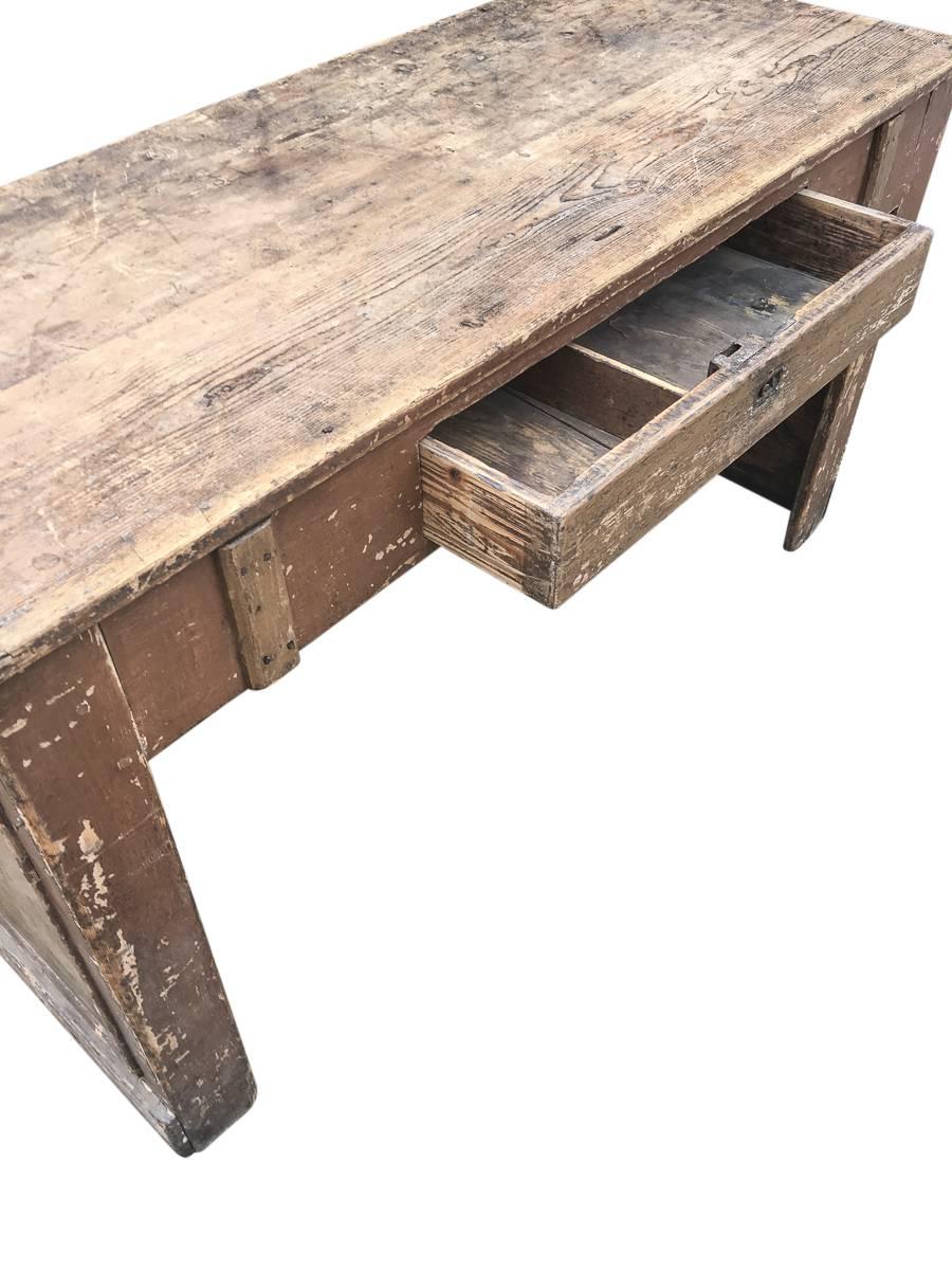 Primitive Belgian Shop Counter with Drawer, circa 1940 3