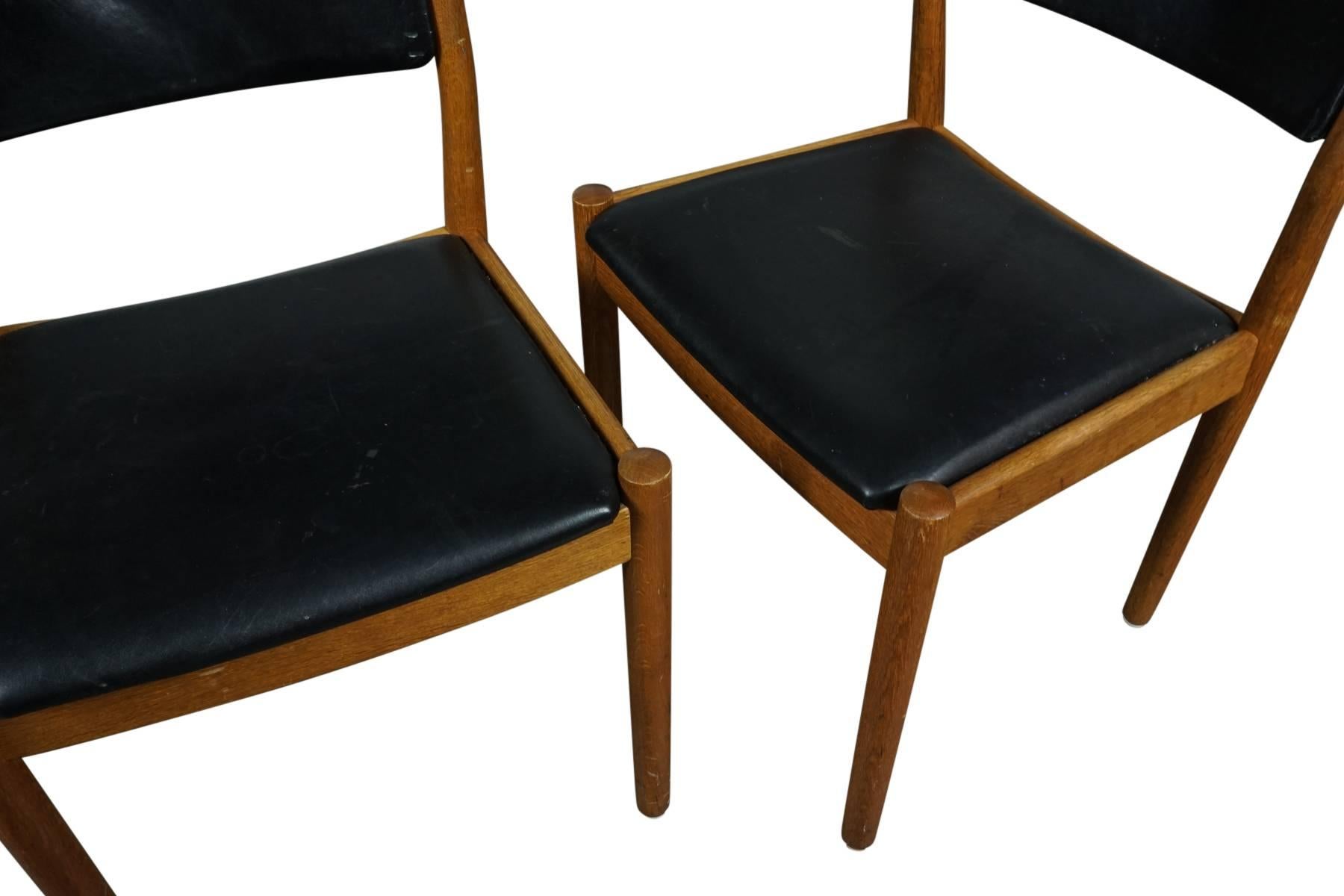 Set of Six Dining Chairs Designed by Poul M. Volther, Model J61, circa 1960 In Good Condition In Nashville, TN
