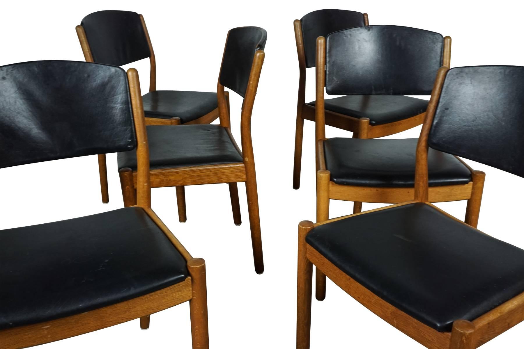 Set of Six Dining Chairs Designed by Poul M. Volther, Model J61, circa 1960 1