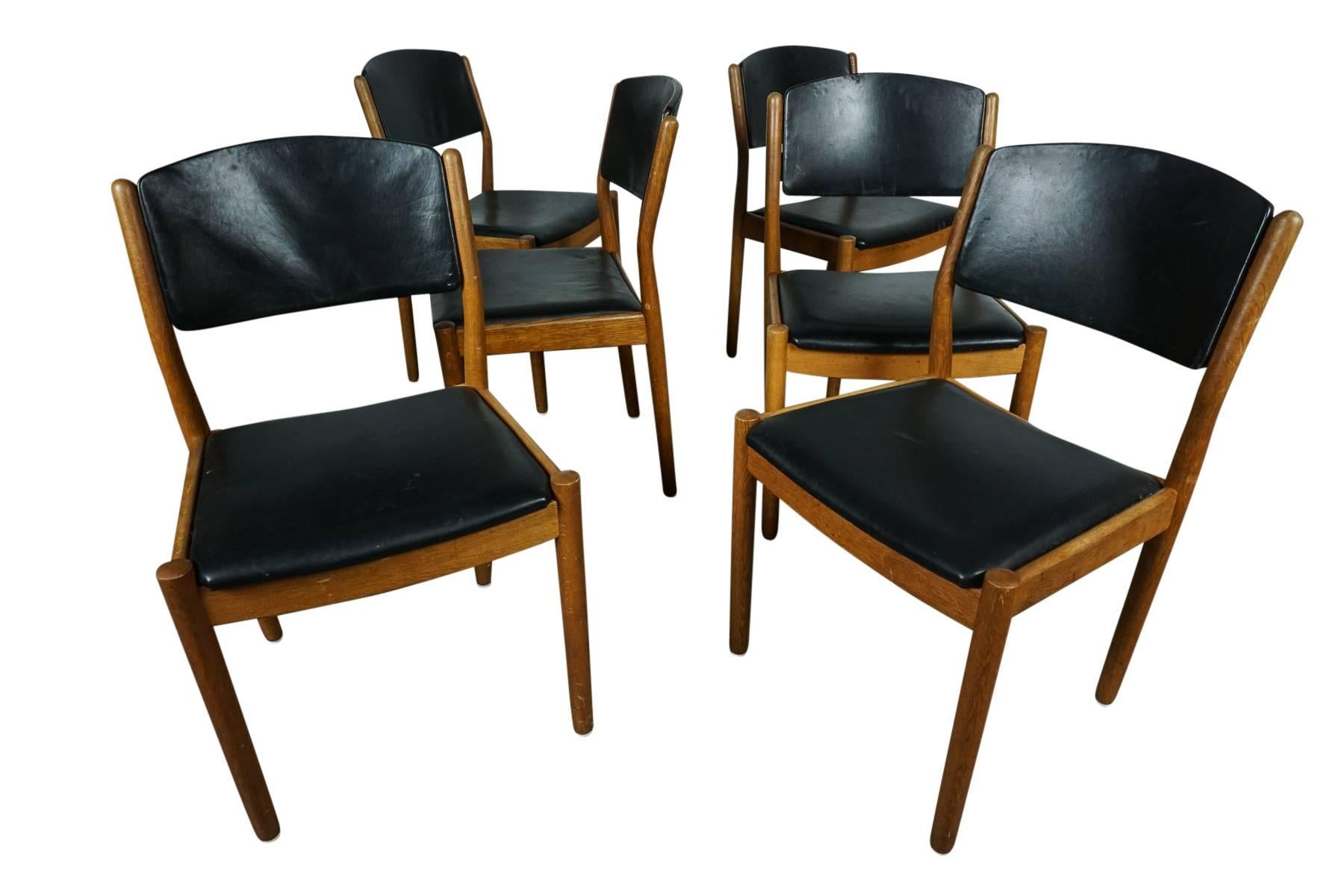 Set of Six Dining Chairs Designed by Poul M. Volther, Model J61, circa 1960 2