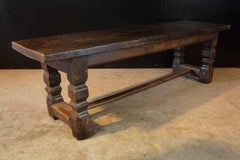 18th Century French Oak Dining Table with a Solid One Plank Top